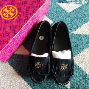 》SALE《{Tory Burch} Snyder Fringe Black Mocassins